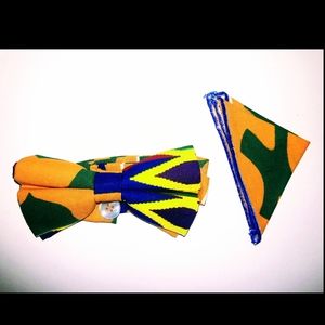 Handmade African Bowtie w/ Pocket Square